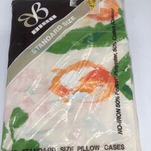Vintage Bibbs No Iron Fortrel Pillowcases Abstract Floral Standard NOS